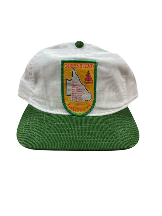 Parliament Queensland Vintage Patch - Cord 2 Tone Hat (Queensland) Green/White