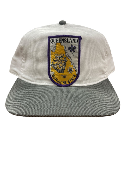 Parliament Queensland Vintage Patch - Cord 2 Tone Hat (Queensland) Grey/White