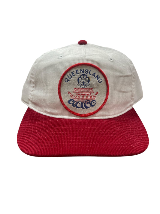 Parliament Queensland Vintage Patch - Cord 2 Tone Hat (Queensland) Red/White