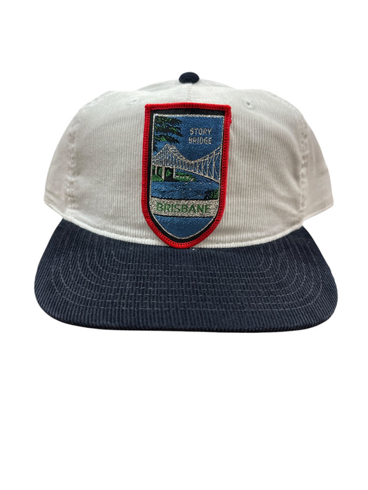 Parliament Queensland Vintage Patch - Cord 2 Tone Hat (Story Bridge) Navy/White