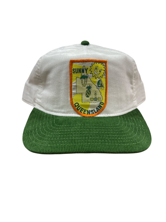Parliament Queensland Vintage Patch - Cord 2 Tone Hat (Sunny Queensland) Green/White