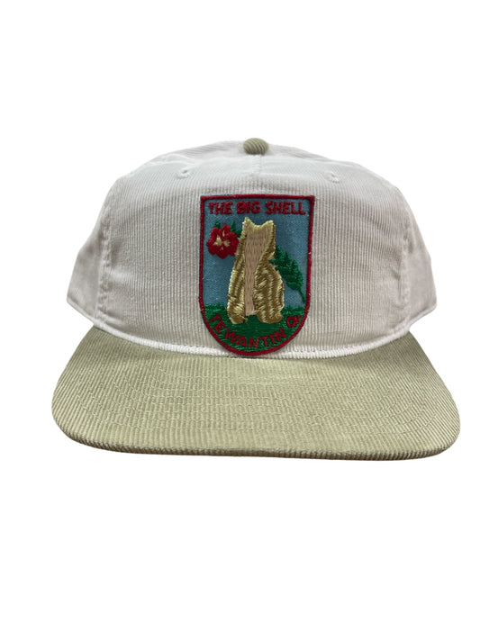 Parliament Queensland Vintage Patch - Cord 2 Tone Hat (The Big Shell) Olive/White