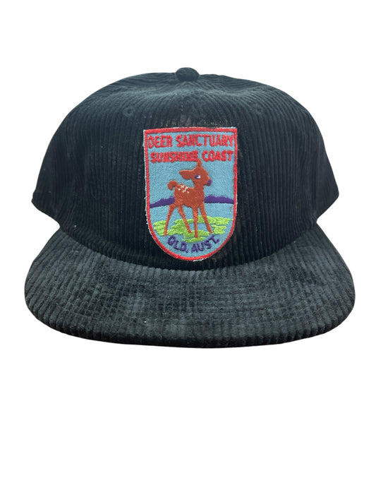Parliament Queensland Vintage Patch - Cord Hat (Deer Sanctuary) Black
