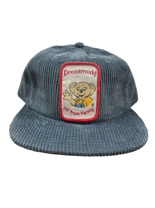 Parliament Queensland Vintage Patch - Cord Hat (Hi From Kenny - Dreamworld) Petrol Blue