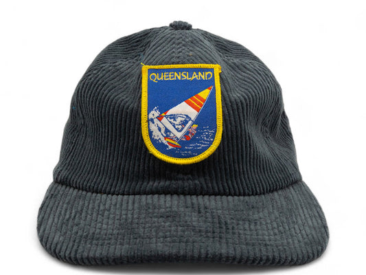 Parliament Queensland Vintage Patch - Cord Hat (Queensland Sailboat) Petrol Blue