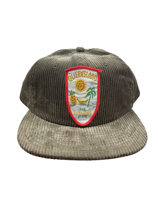 Parliament Queensland Vintage Patch - Cord Hat (Queensland Sunshine State) Walnut