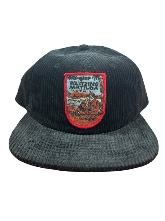 Parliament Queensland Vintage Patch - Cord Hat (Waltzing Matilda) Black
