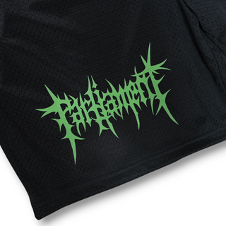 Parliament - Mesh Basketball Shorts Black Thorns Safety Green