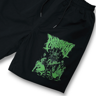 Parliament - Everyday Cotton Shorts Black Heavy Metal Safety Green