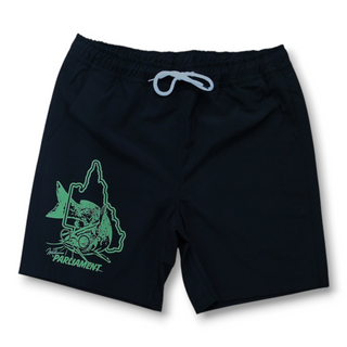 Parliament - Swim Shorts Black Welcome Safety Green