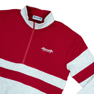 Parliament - Block 1/4 Zip Sweatshirt Cardinal Red / Heather Grey