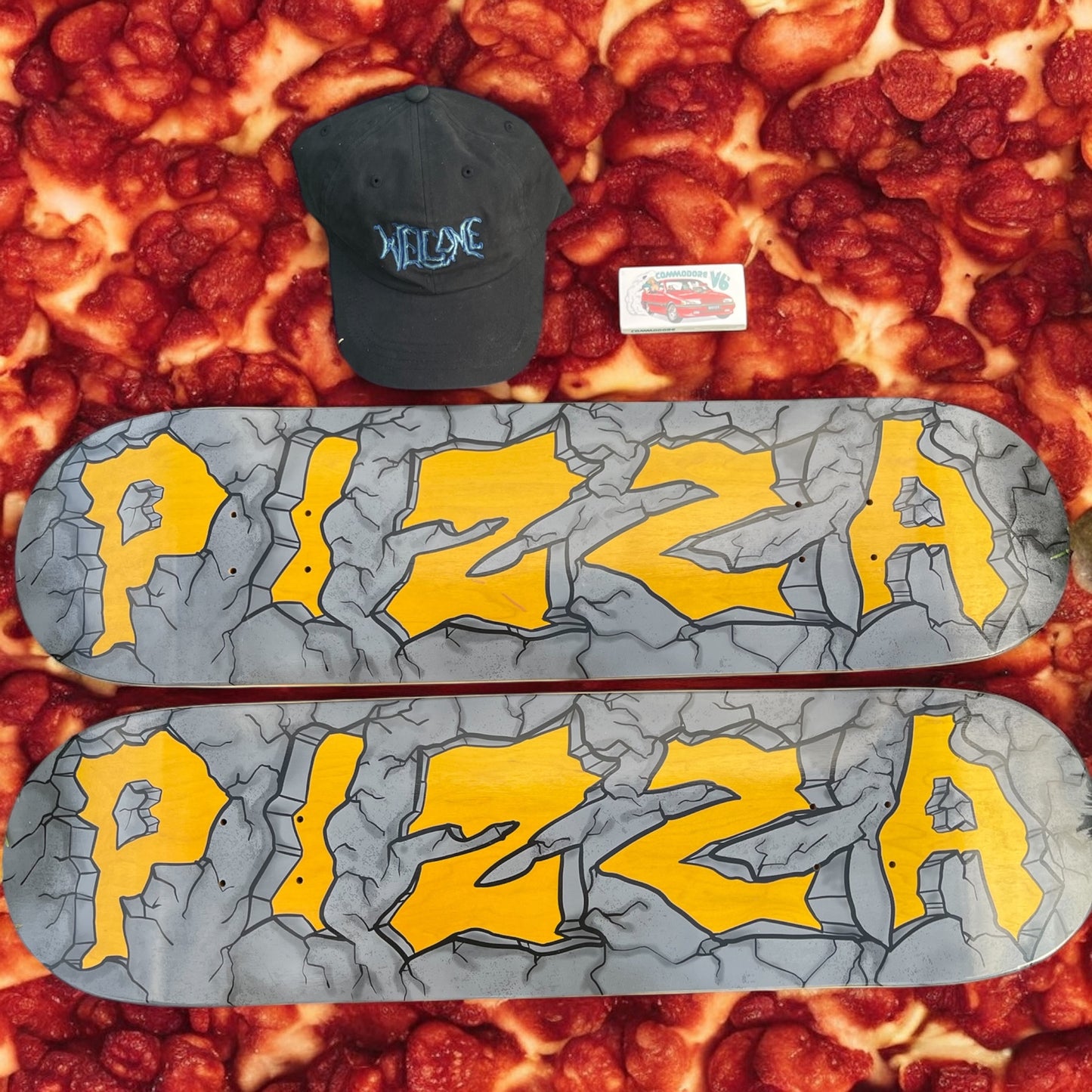 Sale Deal - 8.25" Pizza Rock decks, Welcome Hat & V6 Bearings!