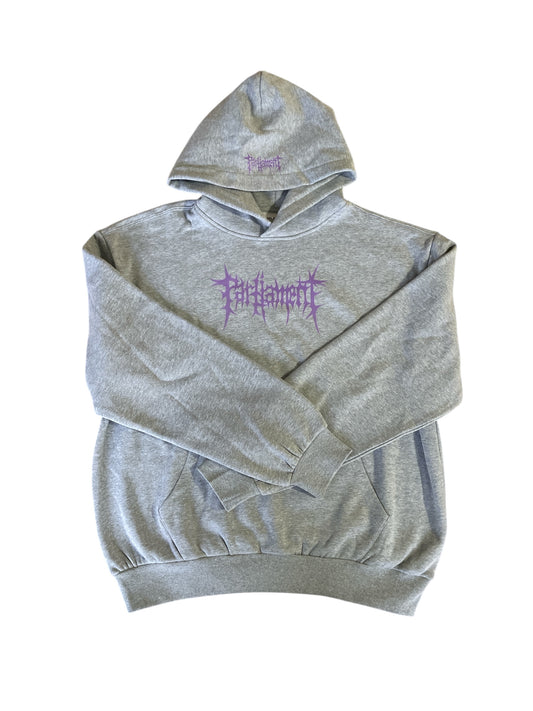 Parliament - Lavender Thorns on Grey Marle Box Hooded Jumper