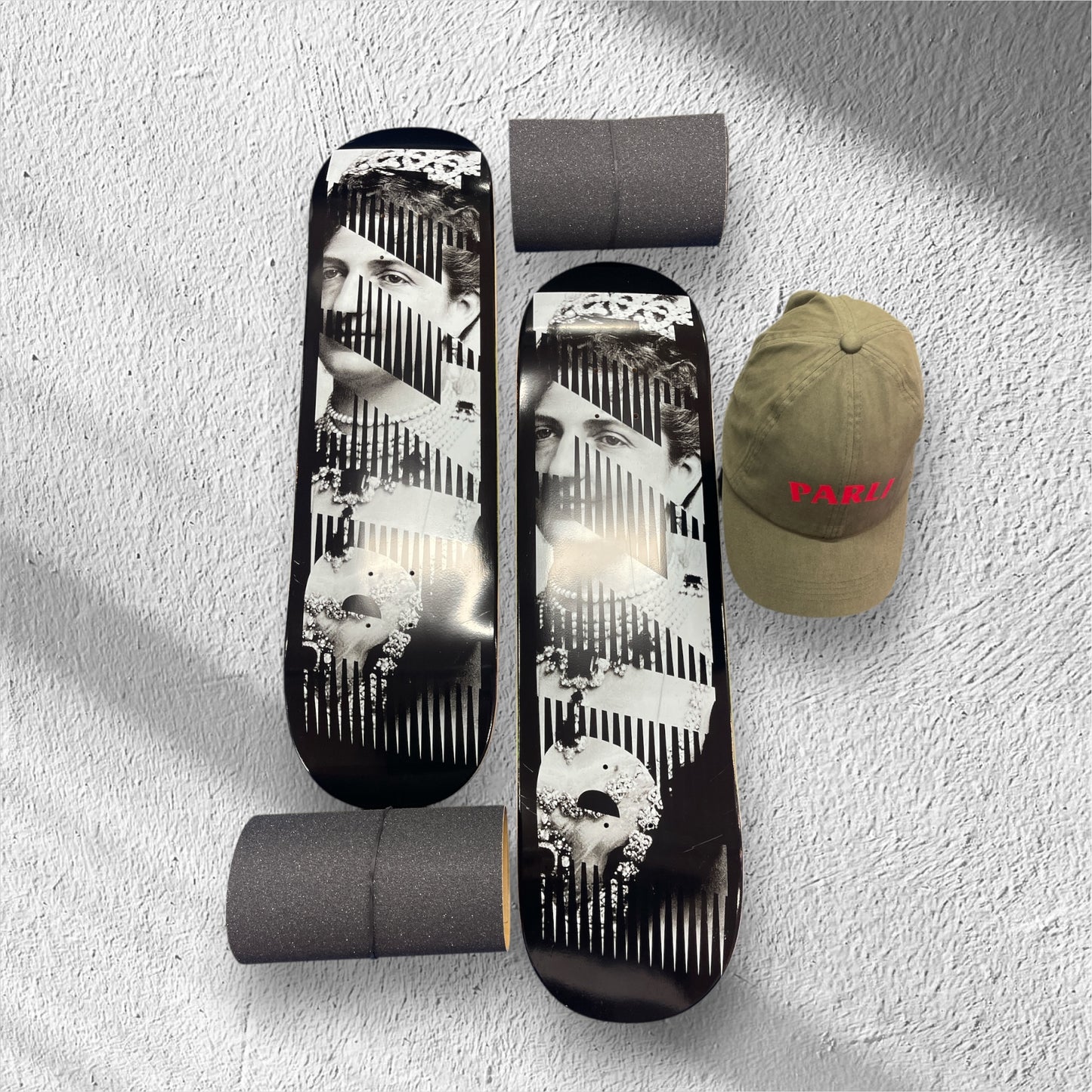 Sale Deal - 8.25" Pizza Queen decks, 2x Sheets Free Grip & Parliament Cap