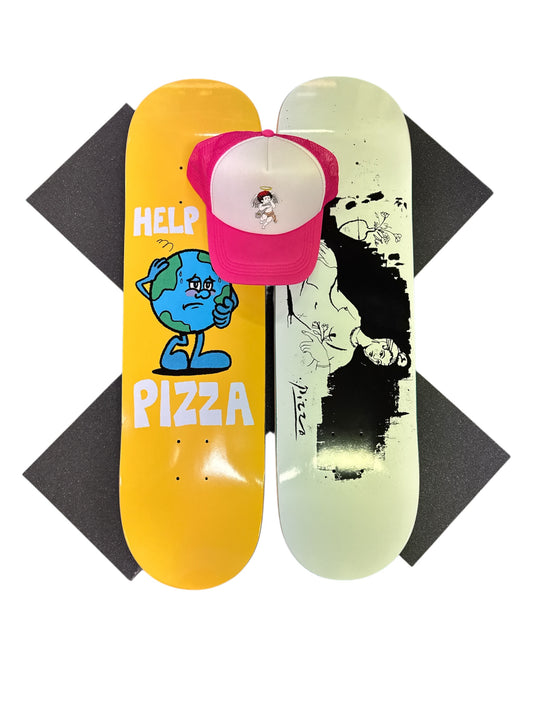 Sale Deal - 8.5" Pizza Logo decks, 2x Sheets Free Grip & Parliament Cap