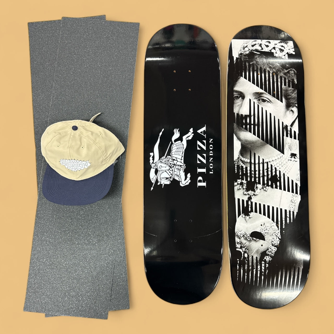 Sale Deal - 8.5" 2x Pizza deck, 2x Sheets Free Grip & Parliament Cap