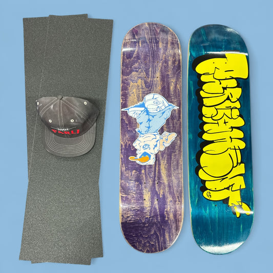 Sale Deal - 8.25" 1x Parliament & 1x Time deck, 2x Sheets Free Grip & Parliament Cap