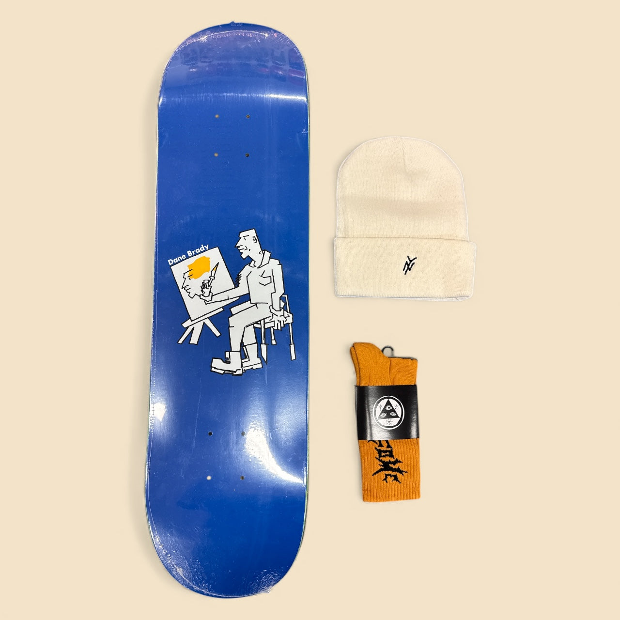Sale Deal - 8.25" Polar Skate Co deck, 5Boro Beanie & Welcome Socks