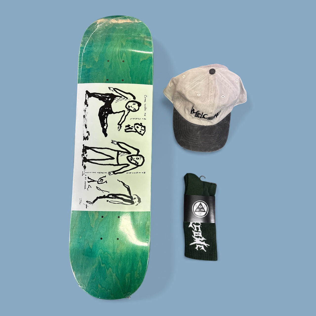 Sale Deal - 8.25" Polar Skate Co deck, Welcome Hat & Welcome Socks