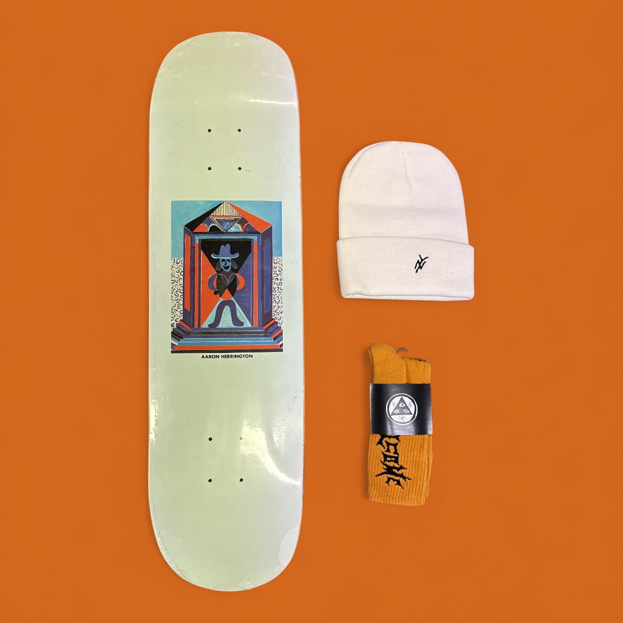 Sale Deal - 8.5" P2 Shape Polar Skate Co deck, 5Boro Beanie & Welcome Socks