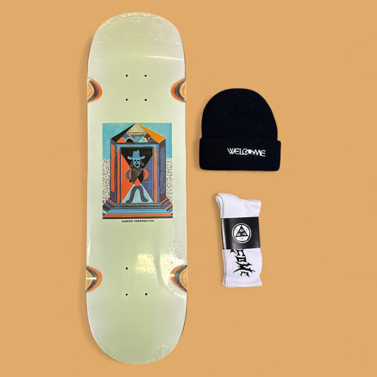 Sale Deal - 8.625" Polar Skate Co deck, Welcome Beanie & Welcome Socks