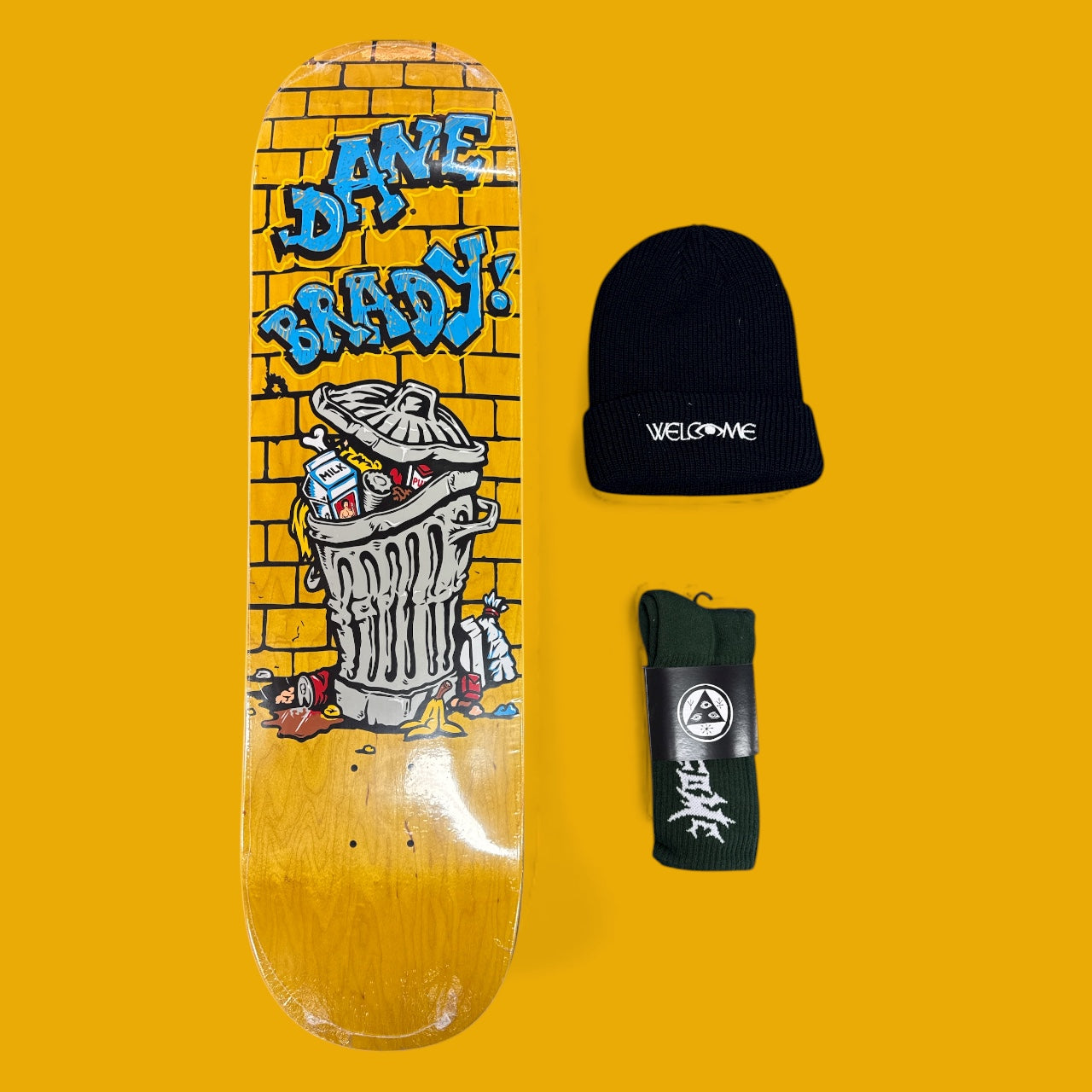 Sale Deal - 8.25" Polar Skate Co deck, Welcome Beanie & Welcome Socks