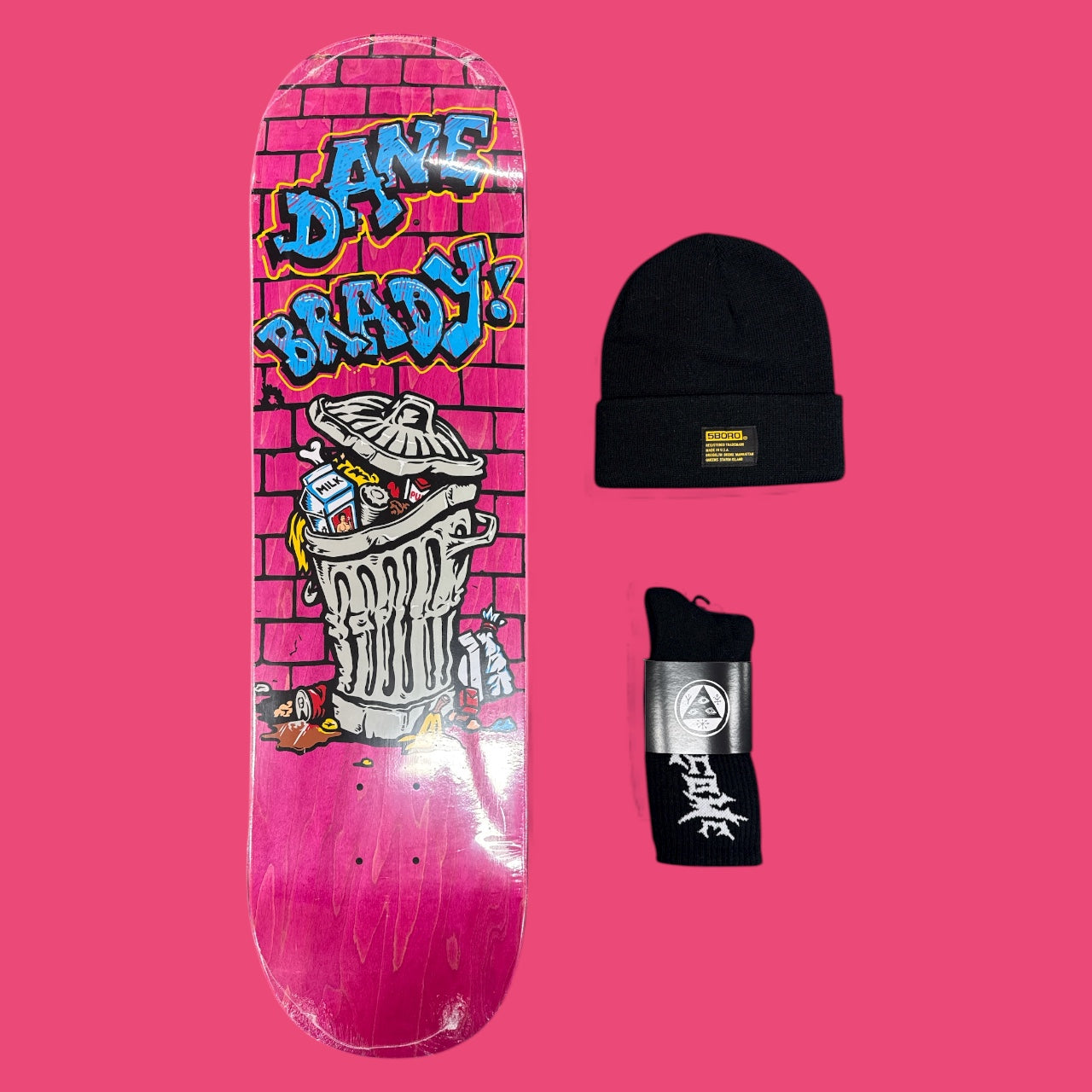 Sale Deal - 8.25" Polar Skate Co deck, 5Boro Beanie & Welcome Socks