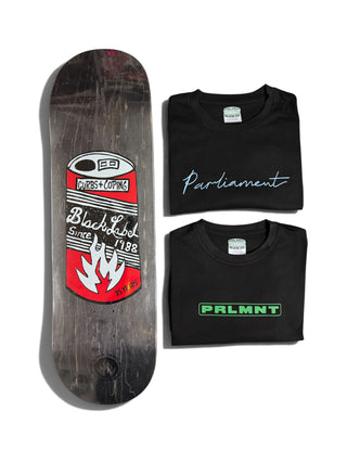Parliament - 1x Black Label 9.0" deck & 2x Parliament T-Shirts Bundle
