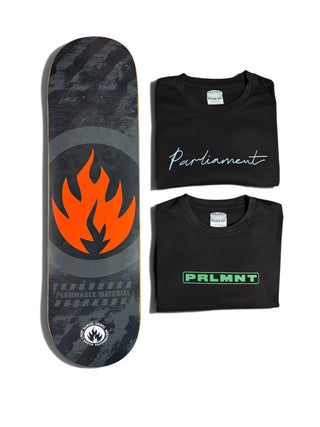 Parliament - 1x Black Label 8.5" deck & 2x Parliament T-Shirts Bundle