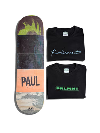 Parliament - 1x Hoddle 8.375" deck & 2x Parliament T-Shirts Bundle