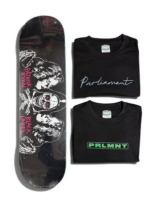 Parliament - 1x Black Label 8.25" deck & 2x Parliament T-Shirts Bundle