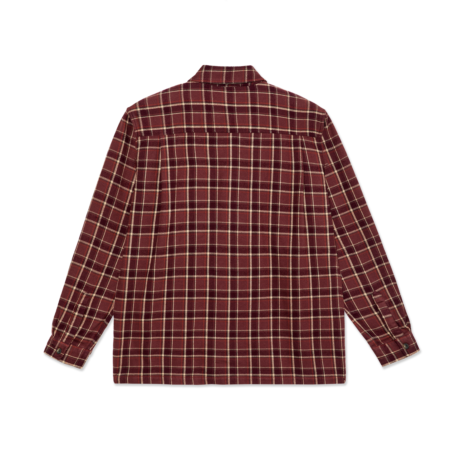 Polar Skate Co. Mike LS Shirt | Flannel - Oxblood Check
