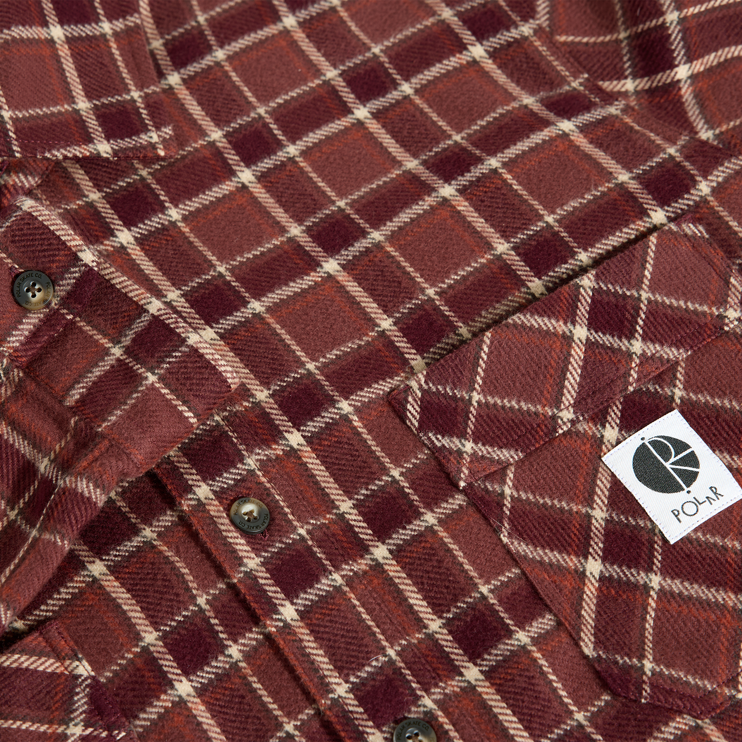 Polar Skate Co. Mike LS Shirt | Flannel - Oxblood Check