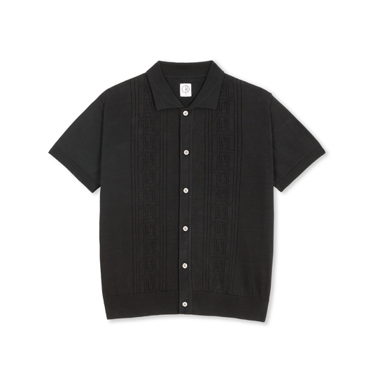 Polar Skate Co. - MILES S/S CARDIGAN DOUBLE P - BLACK