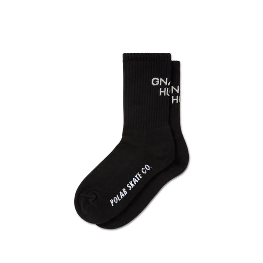 Polar Skate Co. - Rib Socks - Gnarly Huh! - Black