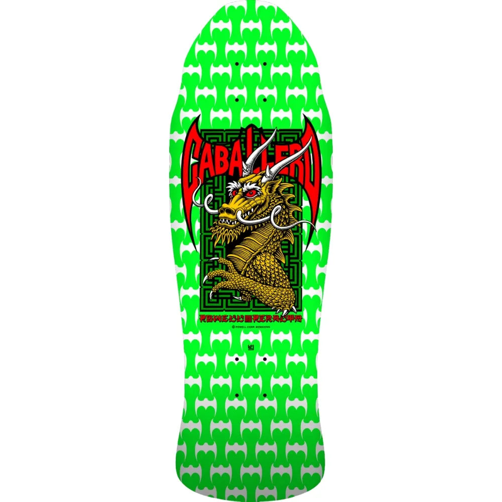 Powell Peralta - Steve Caballero Street Reissue Skateboard Deck Green/White - 9.625 x 29.75