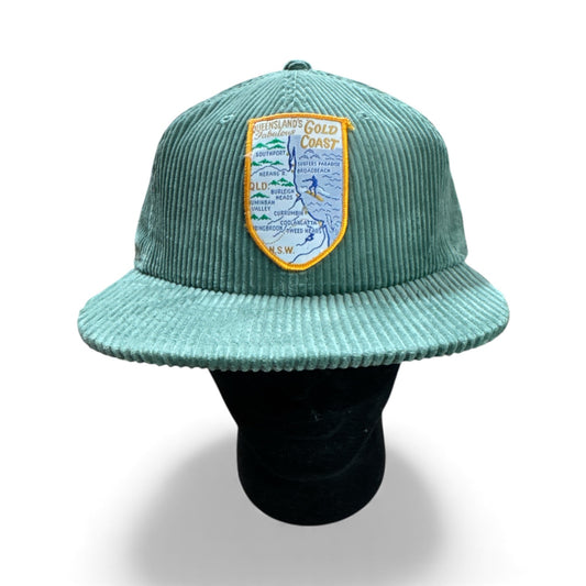 Parliament Queensland Vintage Patch - Cord Hat (Queenslands Fabulous Gold Coast Map Outline)