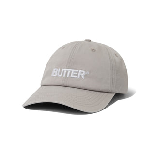 Butter Goods - Rounded Logo 6 Panel Cap Washed Light Grey
