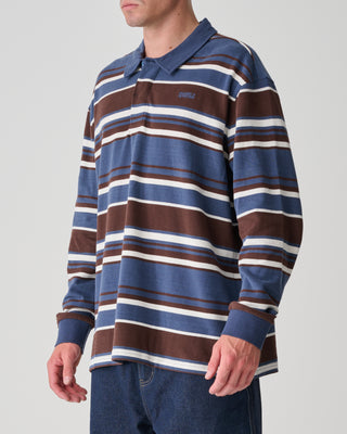 S/Double - Peach Stripe Rugby - Navy