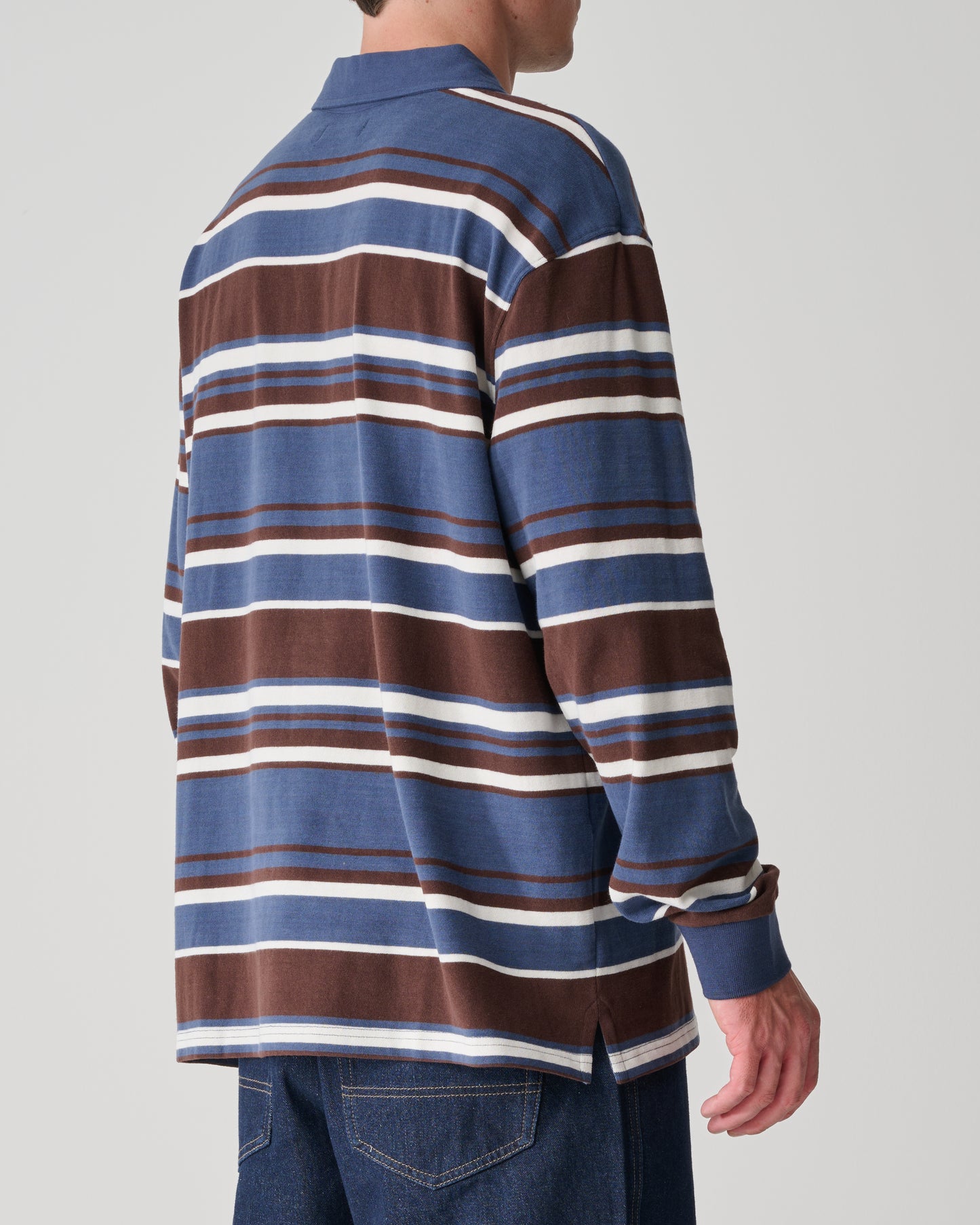 S/Double - Peach Stripe Rugby - Navy