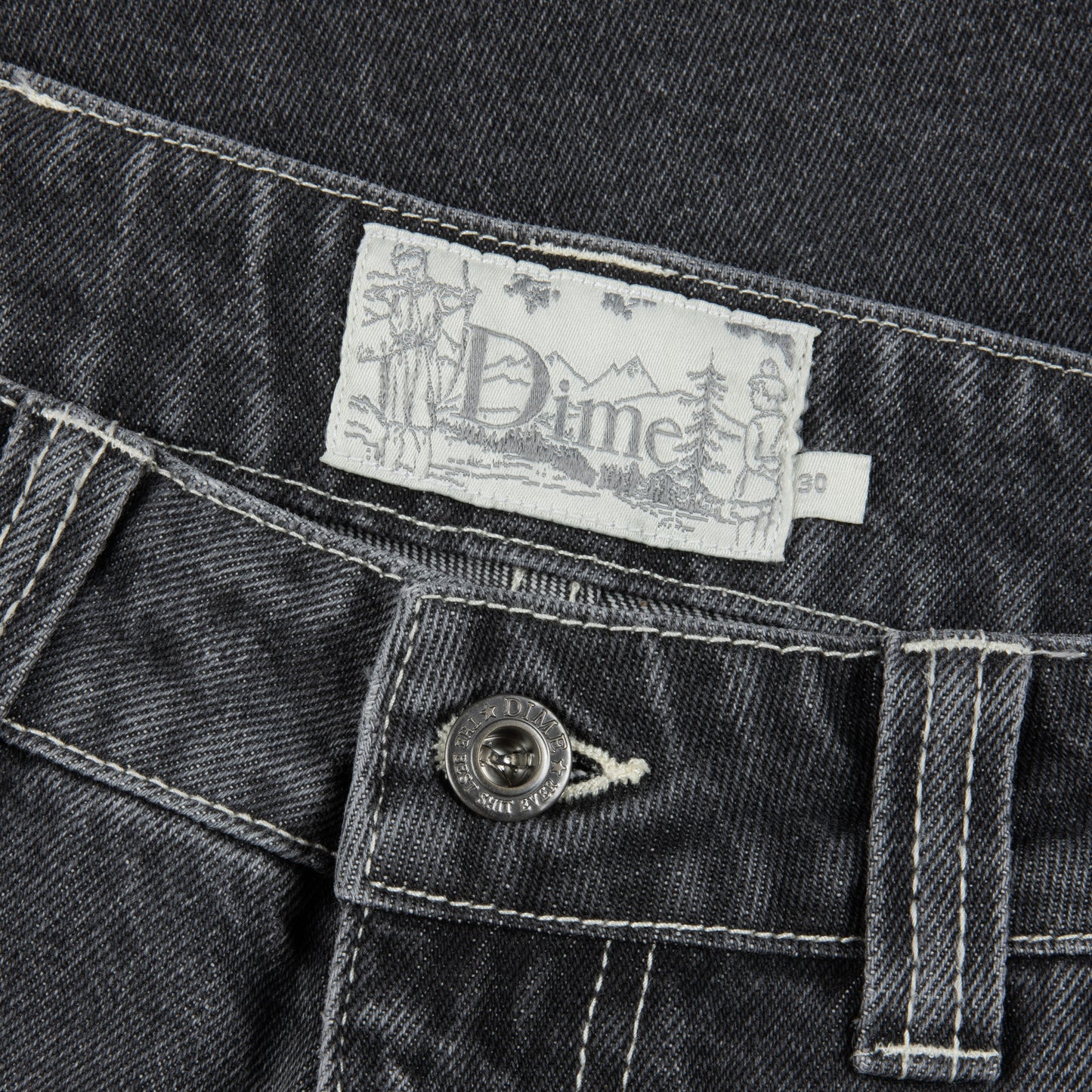 Dime - Classic Denim Shorts - Faded Black