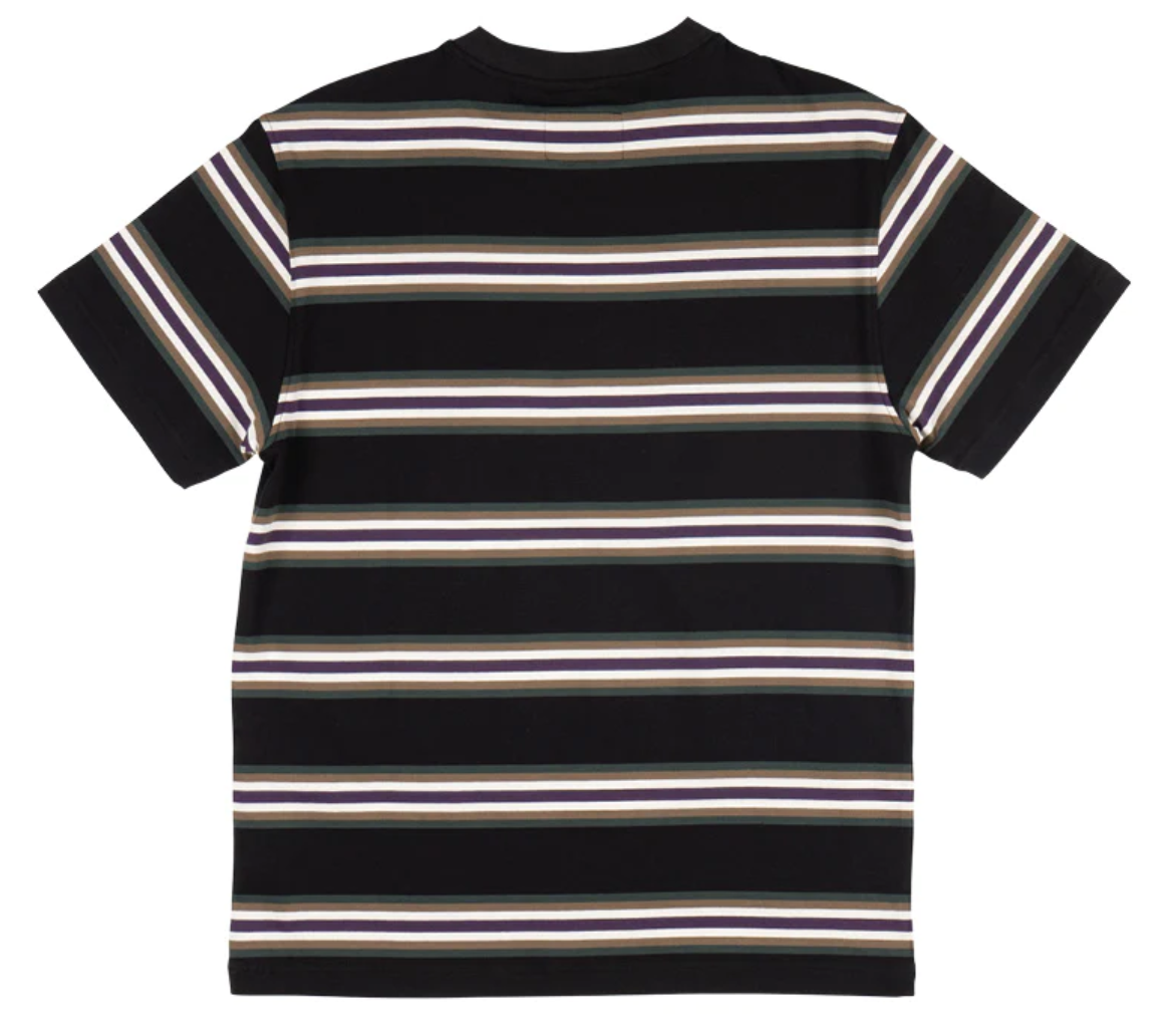 Welcome Skateboards - THELEMA STRIPE YARN-DYED SHORT SLEEVE KNIT - BLACK FOREST