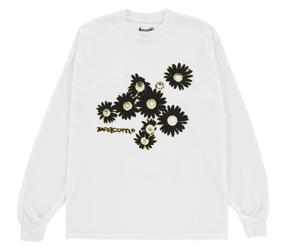 Welcome Skateboards - DAISIES LONG SLEEVE TEE - White