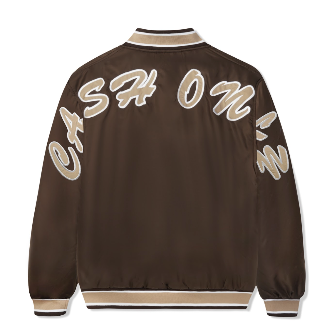 Cash Only - Spell Out Bomber Jacket - Brown
