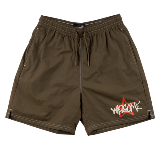 WELCOME - SIRIUS CONTRAST STITCH NYLON SHORT - WREN