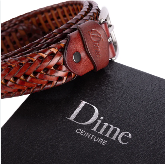 Dime - Braided Leather Belt - Caramel Brown