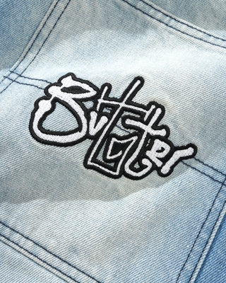 Butter Goods - Scribble Denim Shorts - Faded Light Blue