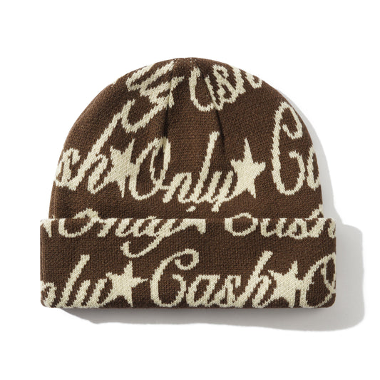Cash Only - Script Beanie - Brown