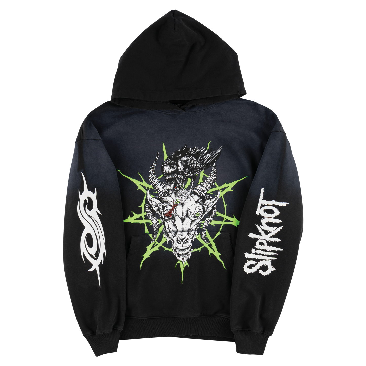 Welcome Skateboards x Slipknot - Ravenous Distressed Sun Fade Hoodie Black