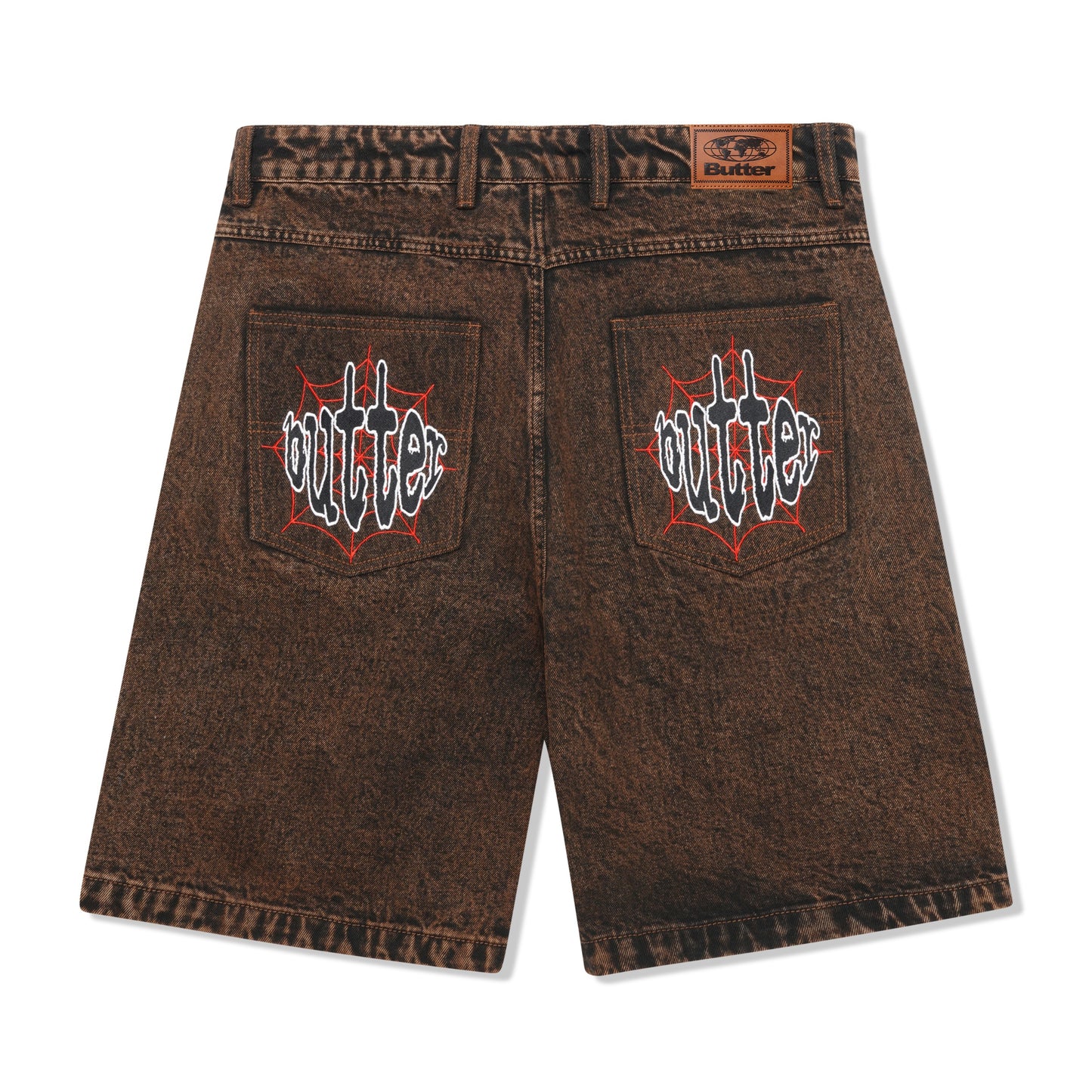 Butter Goods - Spider Denim Shorts - Acid Brown